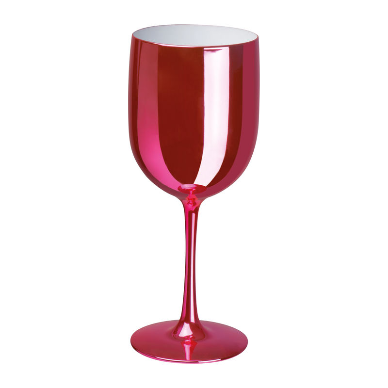 Rózsaszín Fényes műanyag talpas pohár, 460 ml